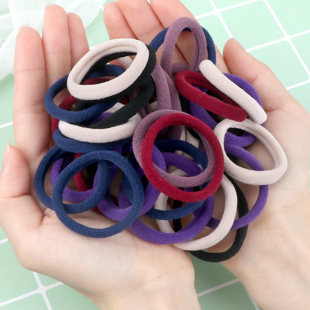 10/50/100 Pcs/set Women Girls Colors Soft Scrunchies Elastic Hair Band Lady  Lovely Solid Rubber Bands Female Hair Accessories - Hair Ties - AliExpress