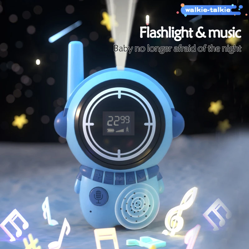 Walkie Talkie Astronaut Kids Walkie Talkie 3km Range Electronic Toys Children's Gadgets Change Voice Radio Phone Birthday Gifts for Boys Girls