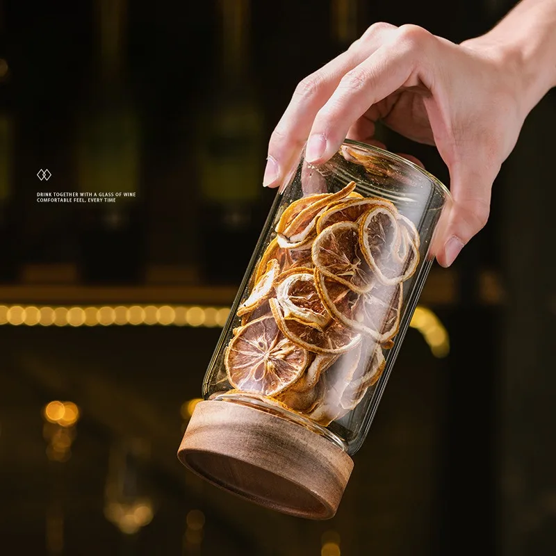 Sealed Jar Commercial Dried Lemon Cinnamon Tea Leaves Tangerine Peel Glass Storage Jar Household Storage Bottle Jars