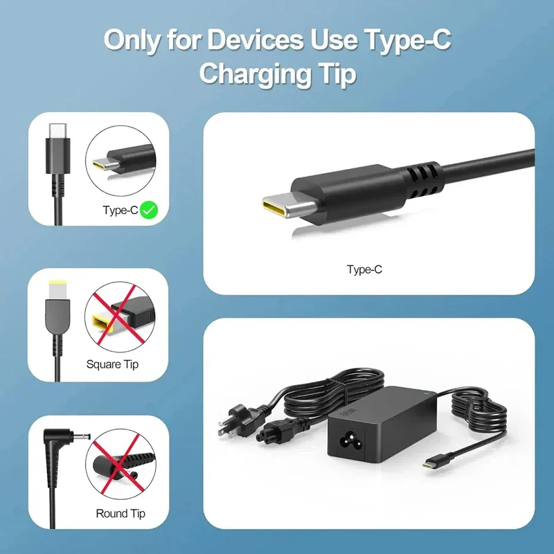 Powerful 20V 65W USB-C Laptop Charger Adapter