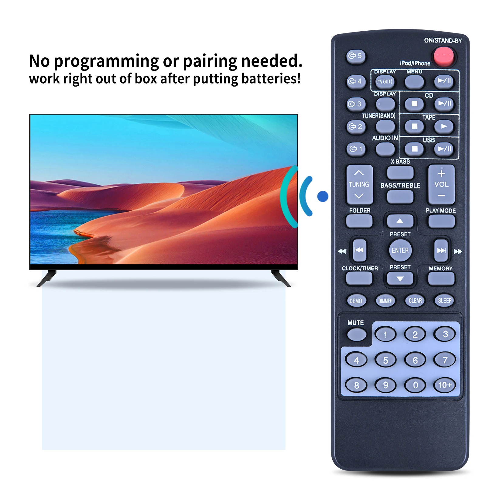 Remote control RRMCGA255AWSA for SHARP CD-DH950P CD-DHS1050P TV images - 6