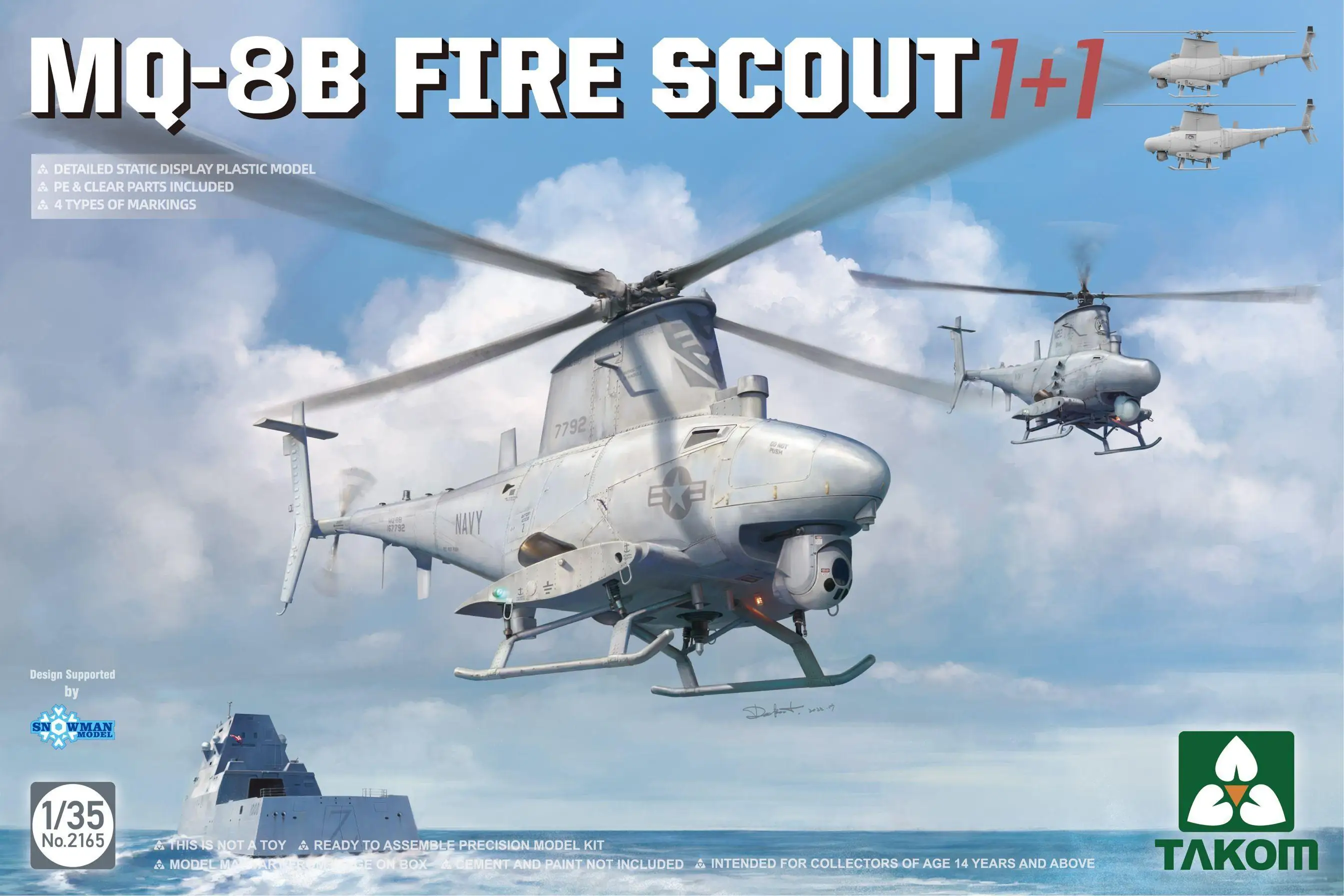 

Takom 2165 scale 1/35 MQ-8B FIRE SCOUT 1+1 model kit