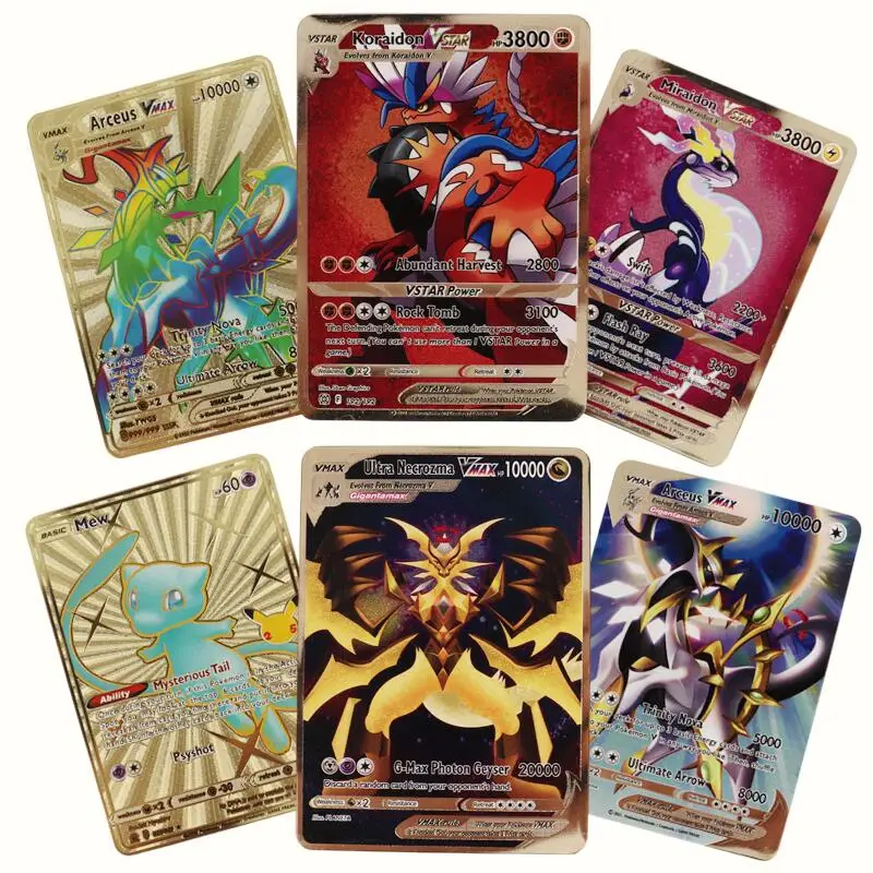 Carte Inglesi Pokemon In Metallo 10000Hp Arceus Necrozma Vmax Vstar Carte Da Gioco Carte Regalo Per Bambini