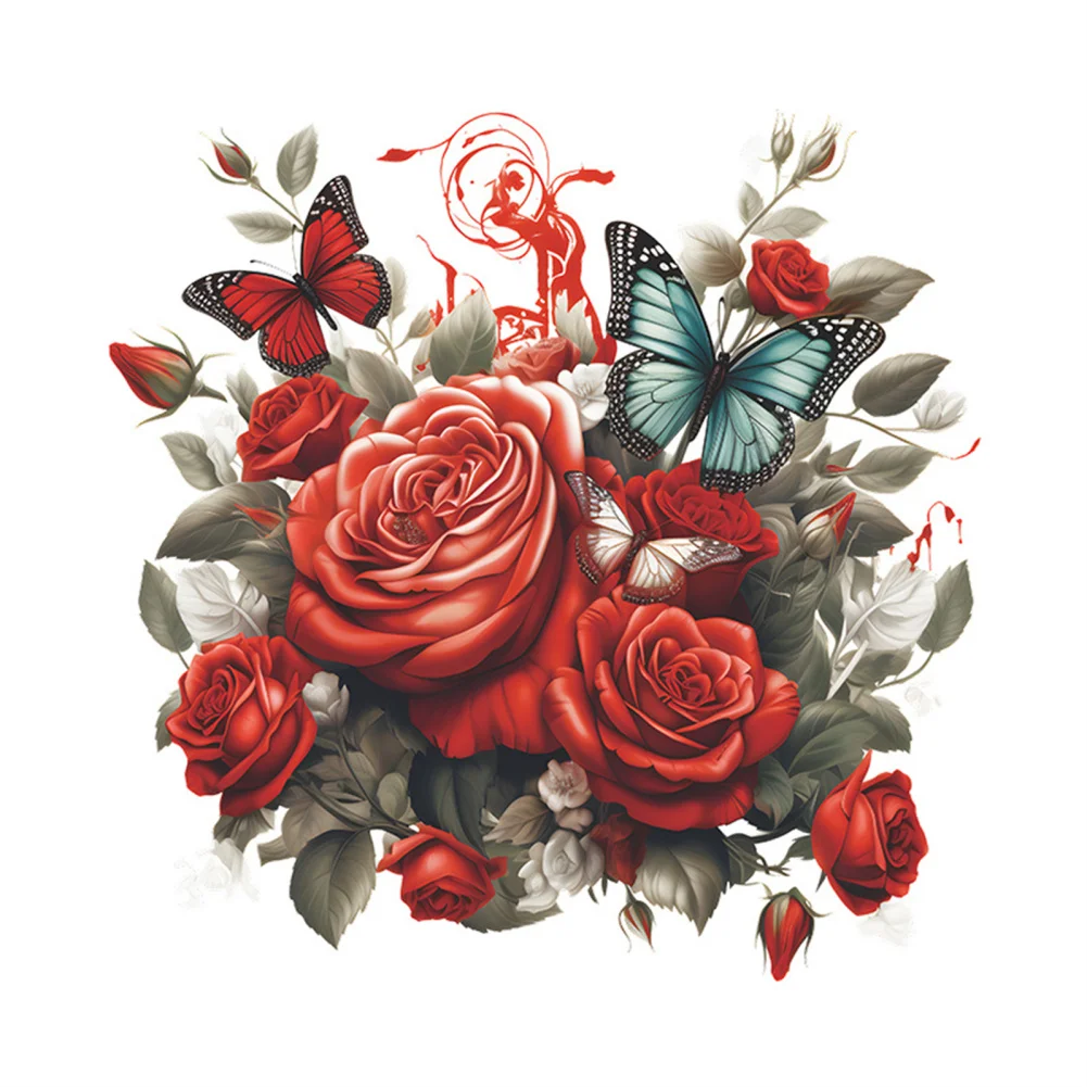 Description Picture 6 of itemRose Butterfly Toilet Sticker Self Adhesive Bathroom Wall Sticker Flower Decals for Home Bathroom Decoration PVC