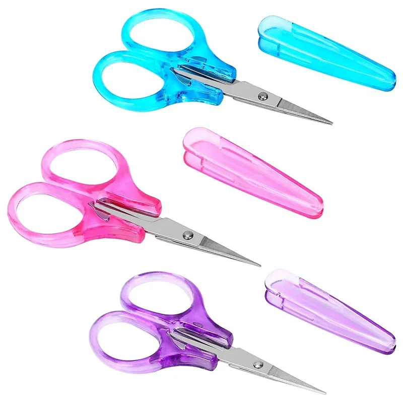 Kids Scissors Paper Cutting Scissors with Cap Sharp with Safe Cover Stainless Steel Mini Sewing Knitting Crafting Tool sewing scissors craft scissors paper scissors