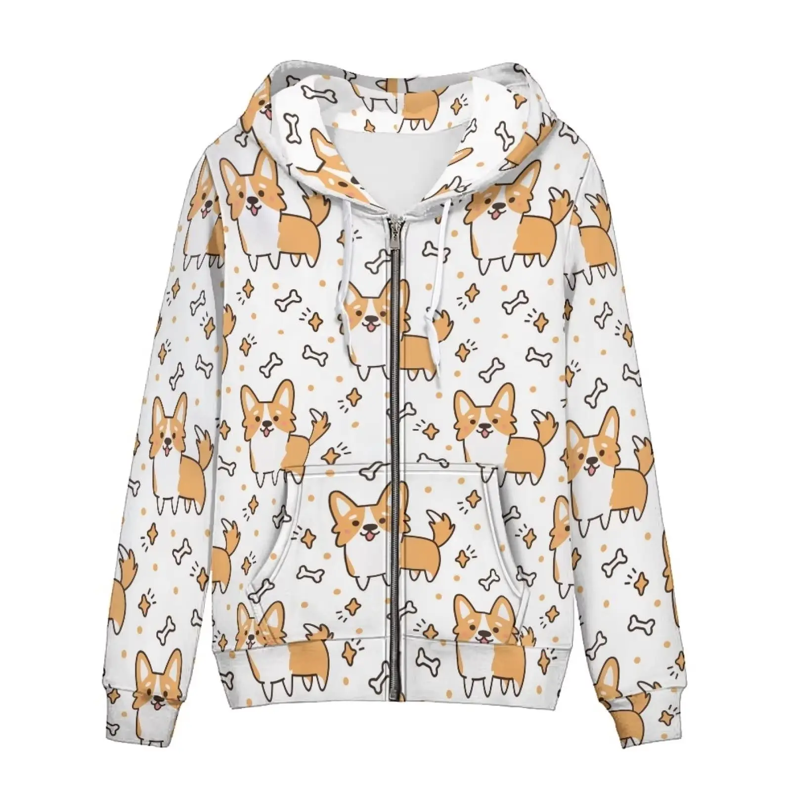 spring and autumn animal hoodies 3d graphic kaleidoscope dogs belgian hoodie fashion sweatshirts pullovers harajuku streetwear HX Funny Corgi Hoodies Cute Animal Dogs Zip Up Hoodie Pockets Coat Spring Autumn Sweatshirts Harajuku Men For Women Clothing