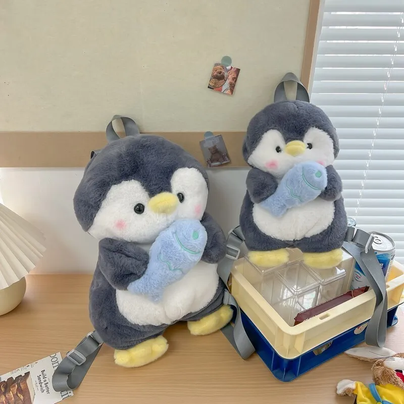 【韓国雑貨】リュック ペンギン キャラクター 可愛い ぬいぐるみ Amazon.co.jp: [Freneci] 柔らかいぬいぐるみペンギンバック