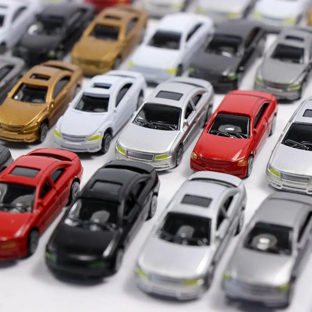 60Pcs Mini Model Painted Car 1:87 Scale Street Layout Miniature Vehicle 2