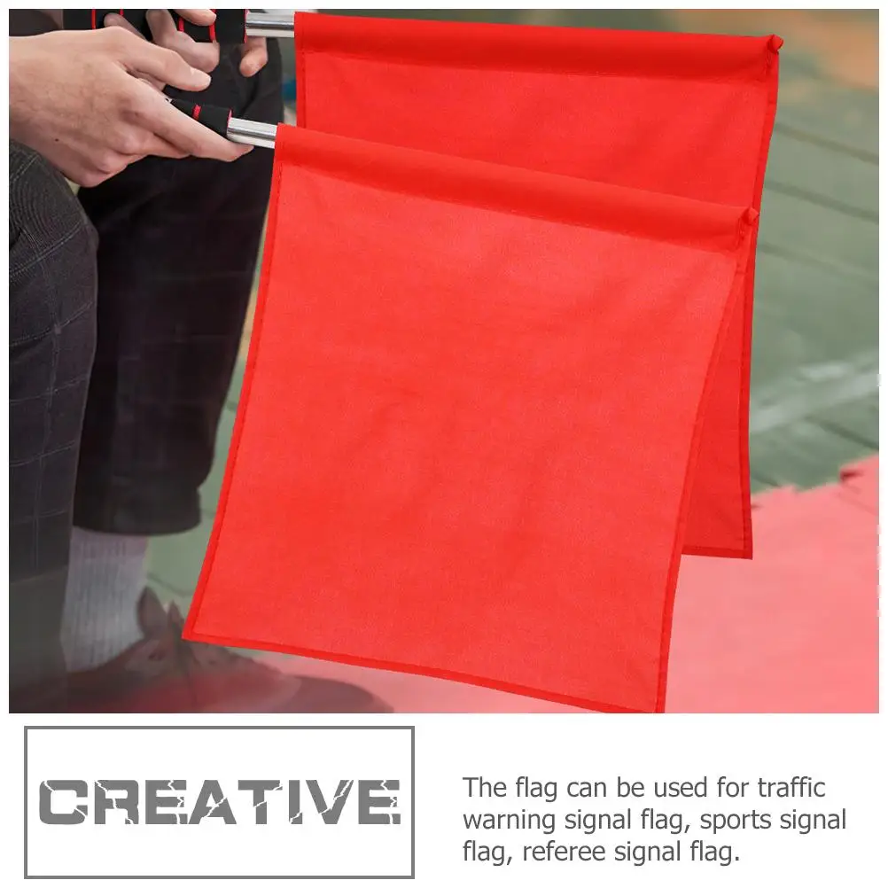 3 Pcs Competition Flag Referee Red Signal Lawn Athletic Flags Stainless Steel Judge's