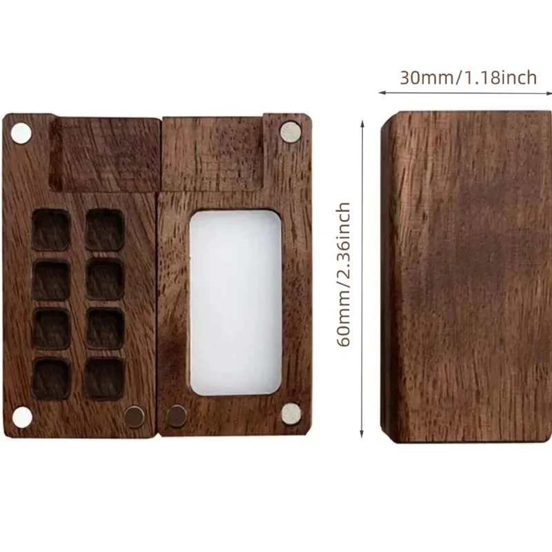 Watercolor Palette Portable Travel Wooden Handmade 8 Grid 0.5ml Watercolor Paint Palette Oil Paints Tray Box
