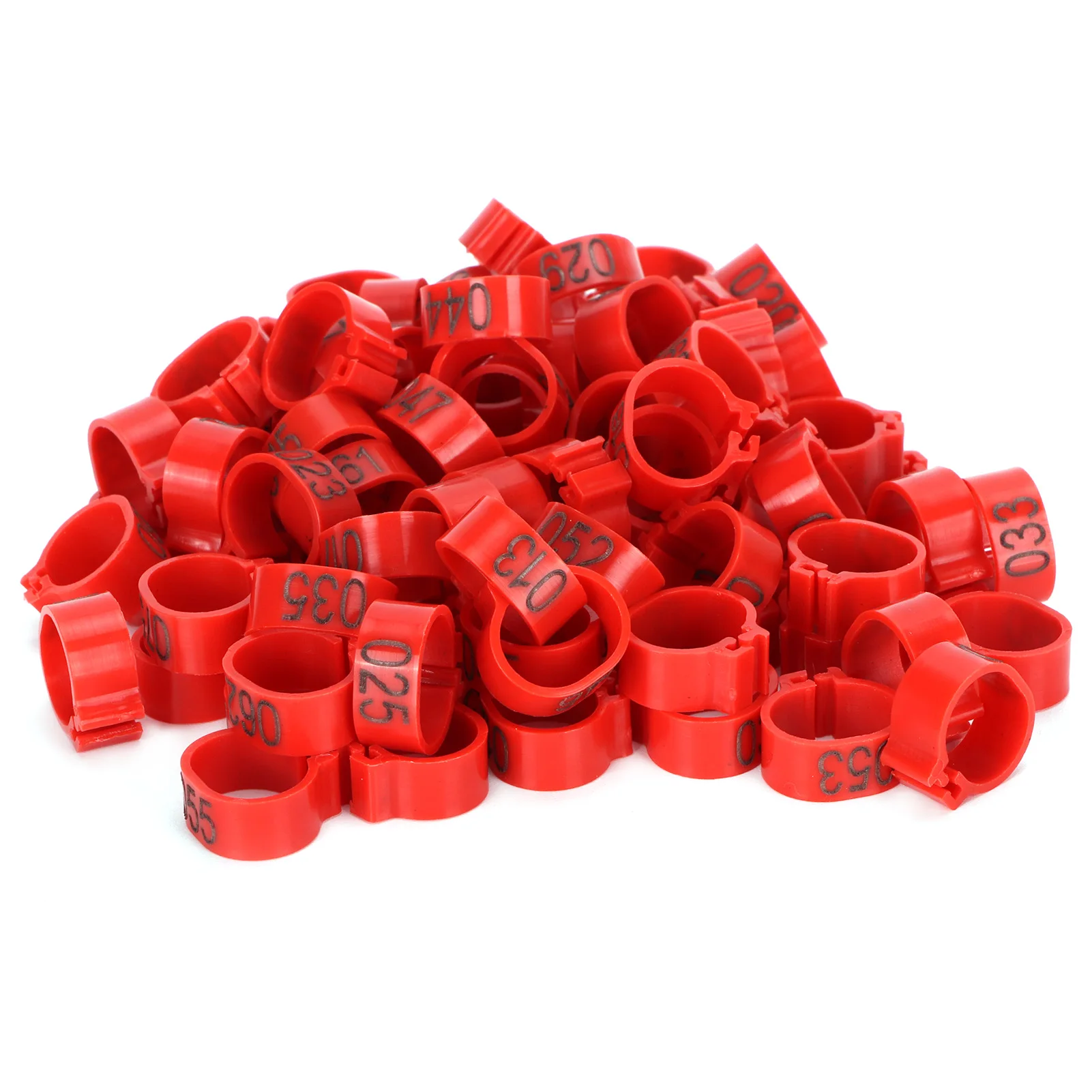 

100Pcs 10mm Red Pigeons Identify Rings 001‑100 Numbered Poultry Leg Foot Ring Bands With Number