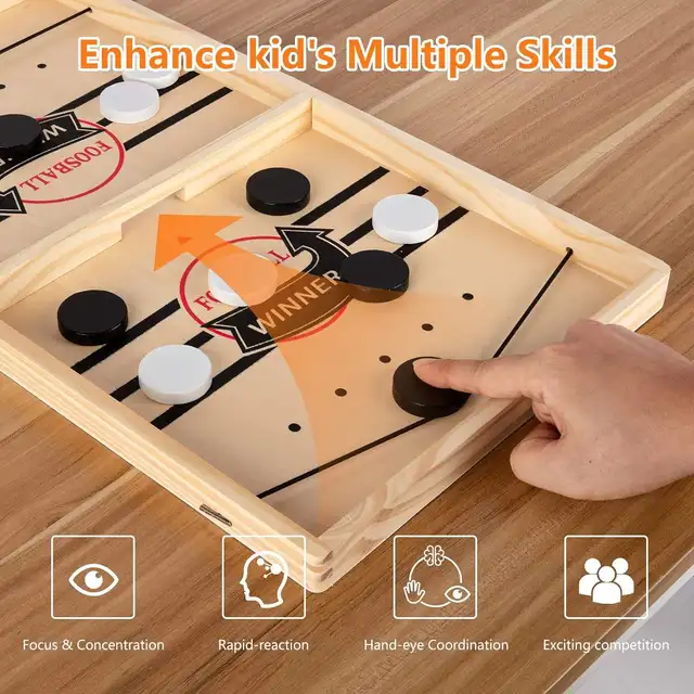 Wooden Billiard Board Game Foosball Winner Games Table Hockey Game Catapult Chess Parent-child Interactive Fun Competitive Toy 4