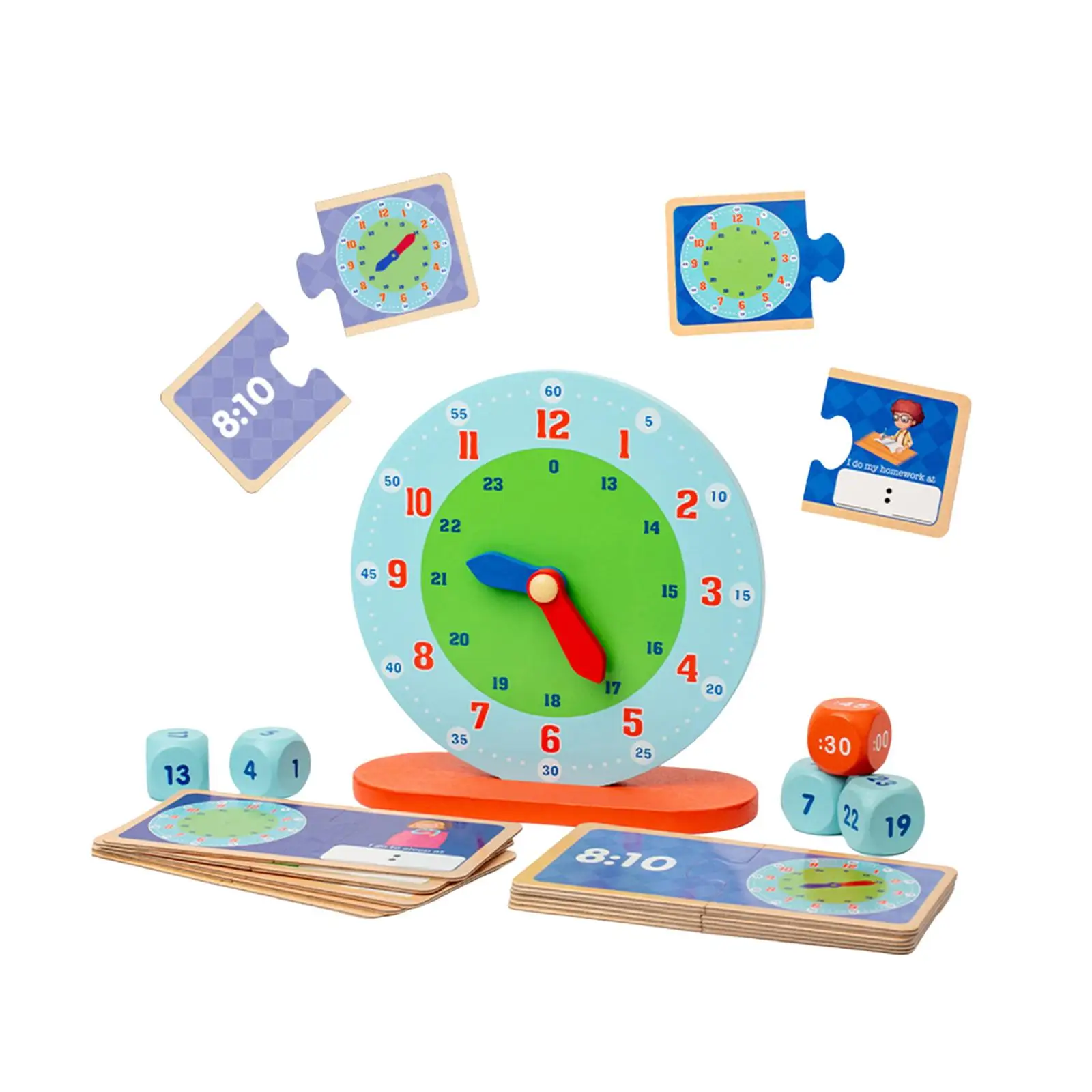 Clock Early Education Toys Time Management Portable Clock Recognition Toy for Homeschool Kindergarten Living Room Home Preschool