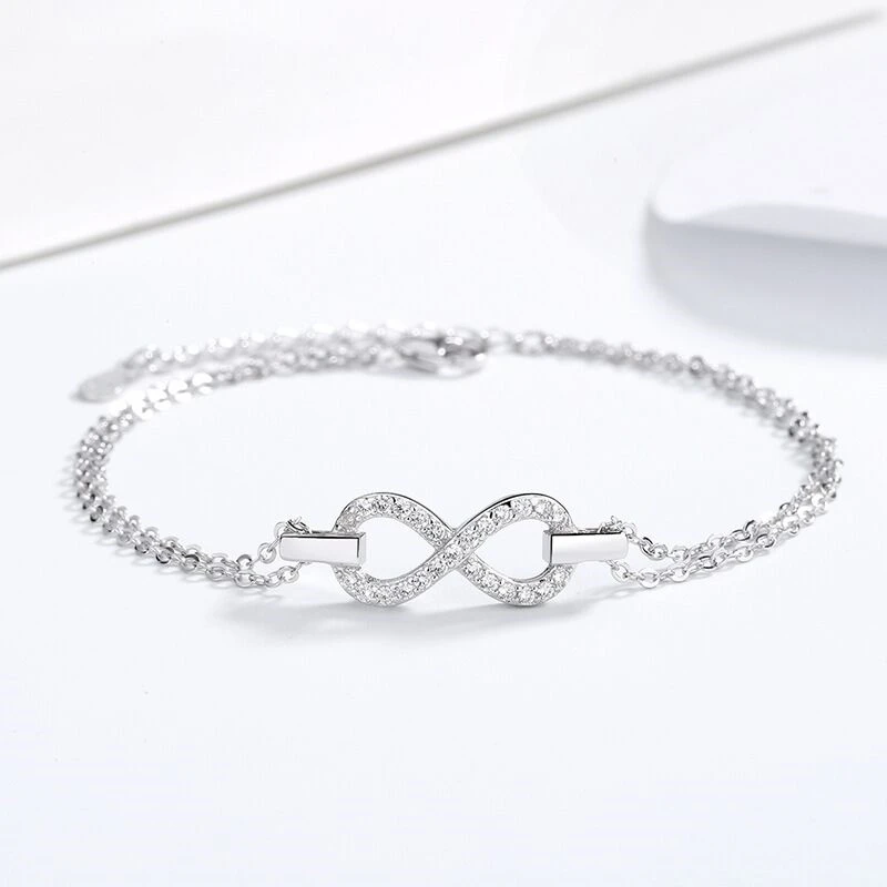 

Fashion 925 Sterling Silver 8-character infinite personality women's bracelet anniversary gift