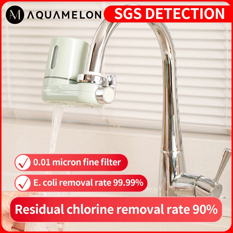 AquaMelon Tap Water Purifier Filter Clean Kitchen Faucet Chlorine E