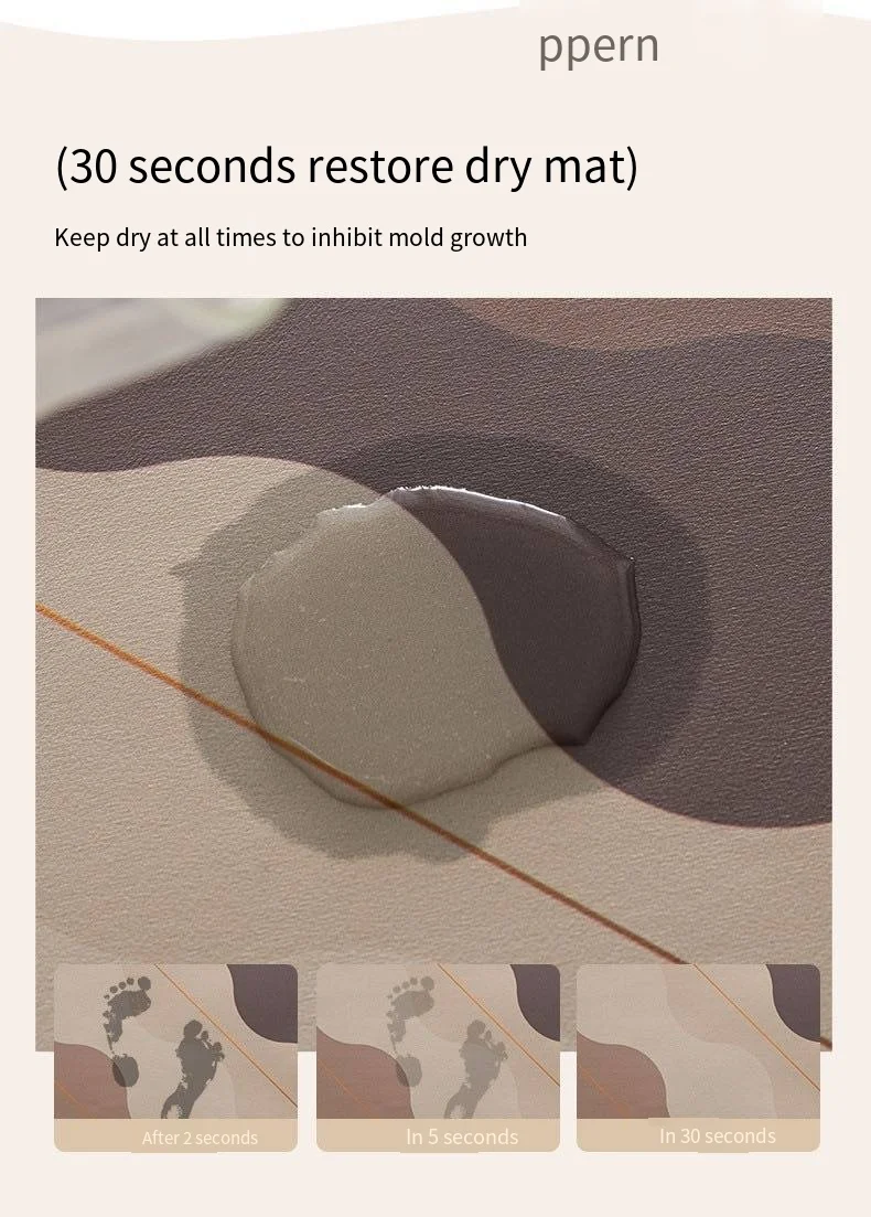 VIKAMA 3PCS 욕실 바닥 매트, 화장실 휴대용 세면대 물 흡수 패드, 출입구 미끄럼 방지 카펫, 홈 인테리어