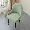 Thickened Polar Fleece Semicircle Armchair Cover Elastic Dining Chair Covers Jacquard Stool Seat Cover for Hotel Restaurant Home 6