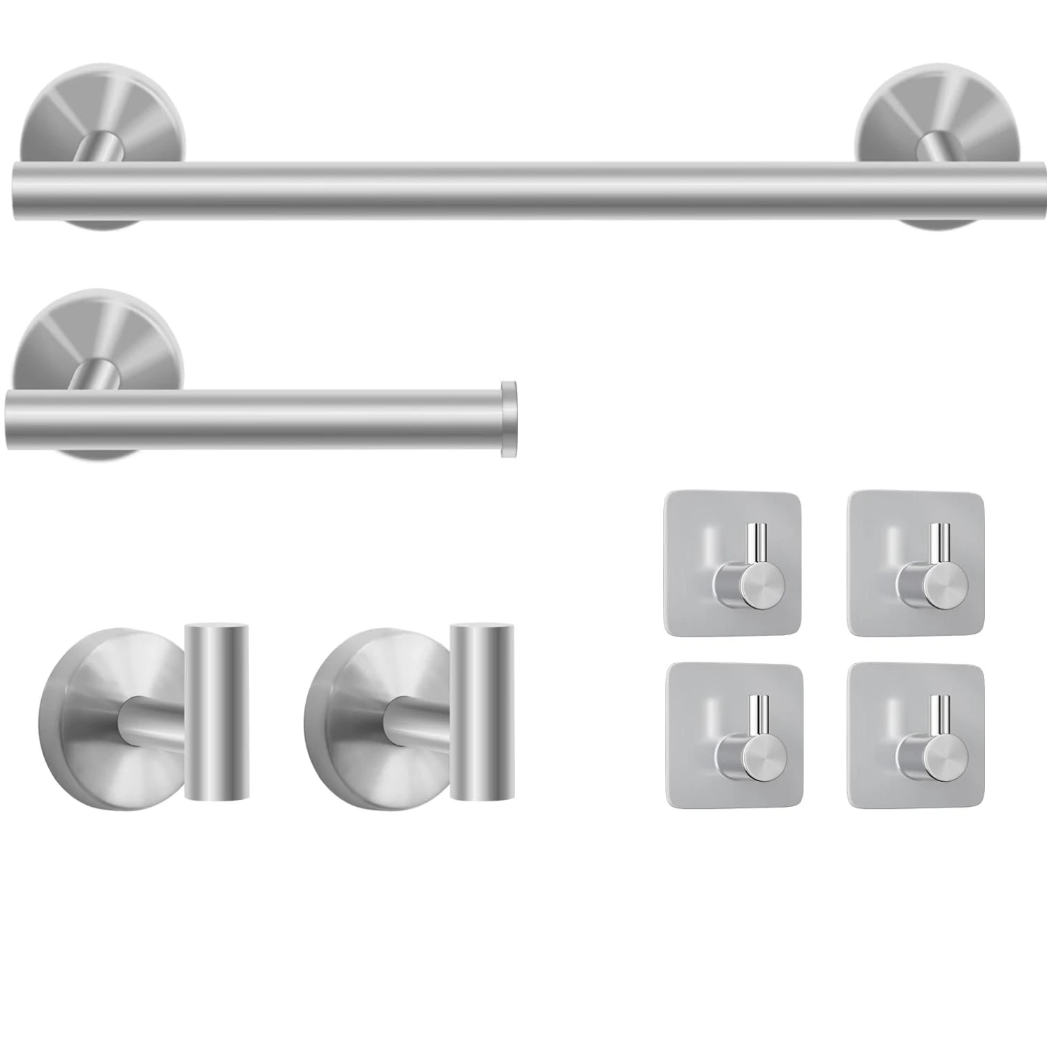8 Piece Brushed Nickel Bathroom Accessories,sus304 Stainless Steel Wall Mounted Towel Bar Set Bathroom Hardware Set