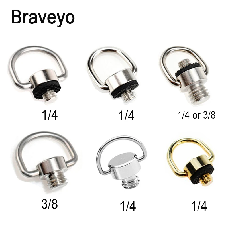 Camera Screw Set D-ring 1/4 3/8 Inch Camera Screw Stainless Steel Quick Release Screw Universal Photography Accessories for Dslr Camera Ballhead