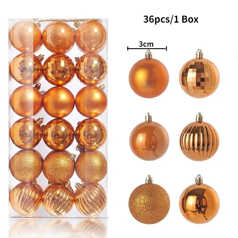 thumbnail image 1 of 24/36 bolas de Navidad, adornos para árbol de Navidad, bolas colgantes para árbol de Navidad, decoración para fiesta en el hogar, regalo de Año Nuevo 2025, Navidad, 1 of 5