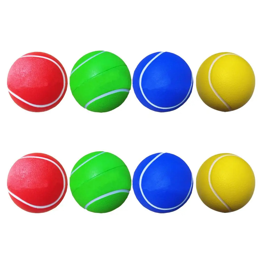 8 Pcs Yellow Solid Tennis Balls Durable PU Material Long Lasting Training Toy Tennis Accessory Racquet Sports Play Set