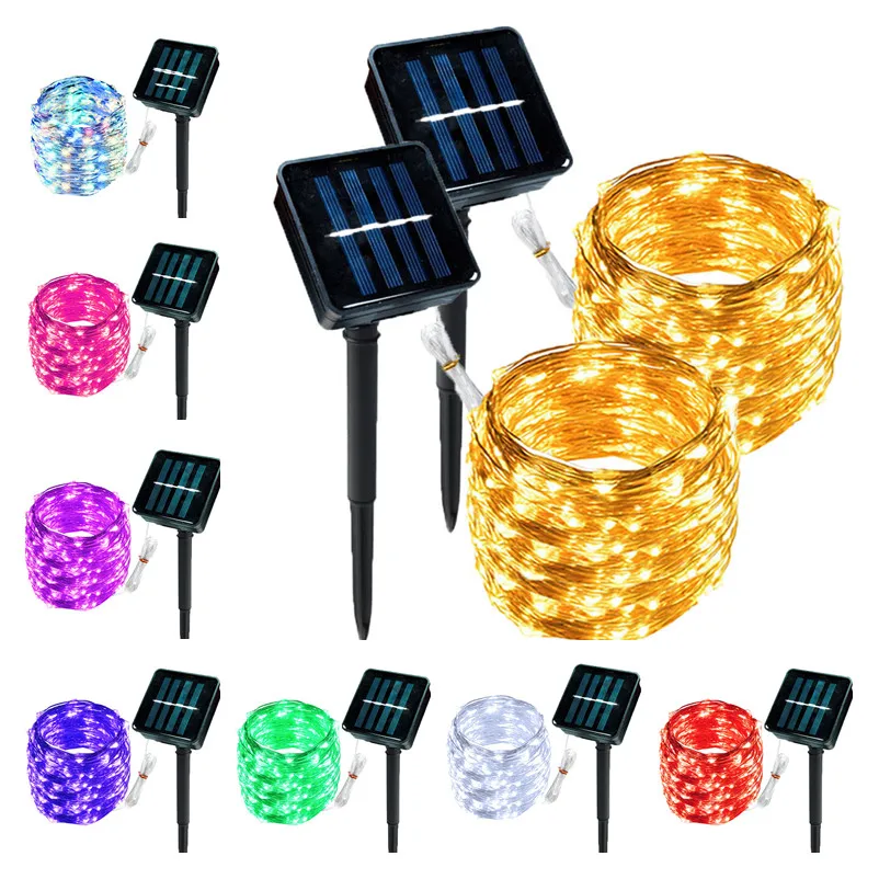 

1/2pack LED Solar Light Outdoor Waterproof Fairy Garland String Lights Christmas Party Garden Solar Lamp Decoration 7/12/22/32M
