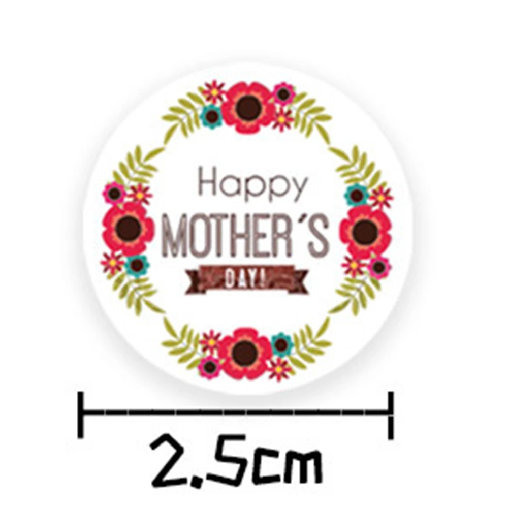 50-500pcs Happy Mothers Day Stickers Round Thank You Stickers For Gift Cards Decoration Envelope Seals Gift Wrap Party Favor thank you stickers decorative stickers decorative labels stickers self adhesive stickers adhesive stickers paper stickers