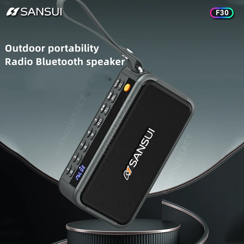 

New Sansui F30 Retro Radio Wireless Bluetooth Speaker Insert Card Mini Plug in Walkman Music Player Portable Stereo Subwoofer
