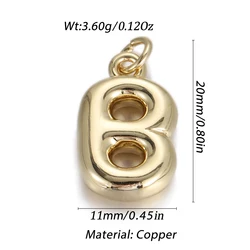 Gold Alphabet Charms: Stylish 26 - Letter Pendant Set for Custom Jewelry Crafting (B)