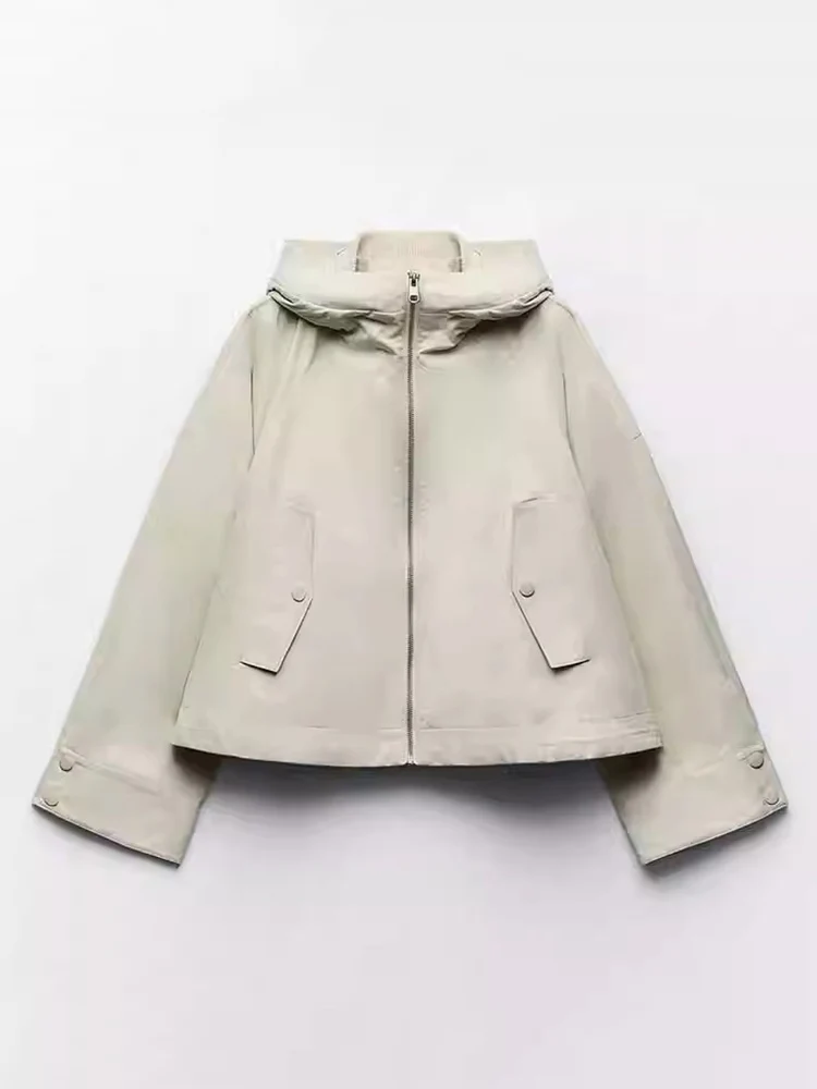 

Autumn Casual Style Bomber Jacket Women Hooded Short Parker Coat Top Women Casual Pocket Jackets Coat Long Sleeve Outerwear