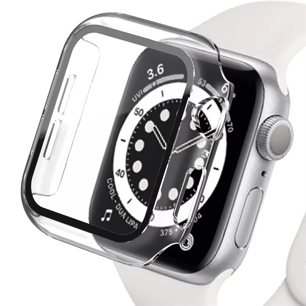 Premium Tempered Glass Cover with Matte Hard PC Bumper for Apple Watch Series 10