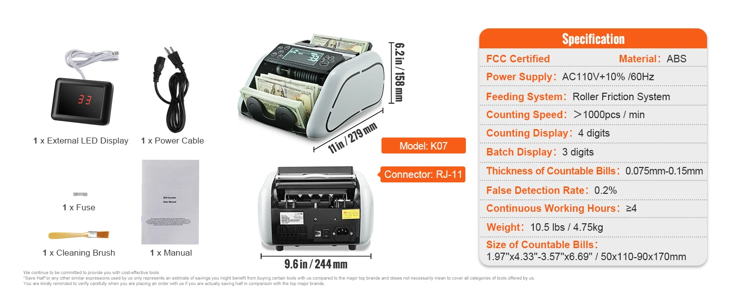 money counter package contents