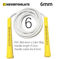 JR100-6 140 gram 6 mm LOW AND MID TEMPERATURE 60A 80A diameter PVC skip rope 15.5cm middle-long handle NEVERTOOLATE GOOD QUALITY 1
