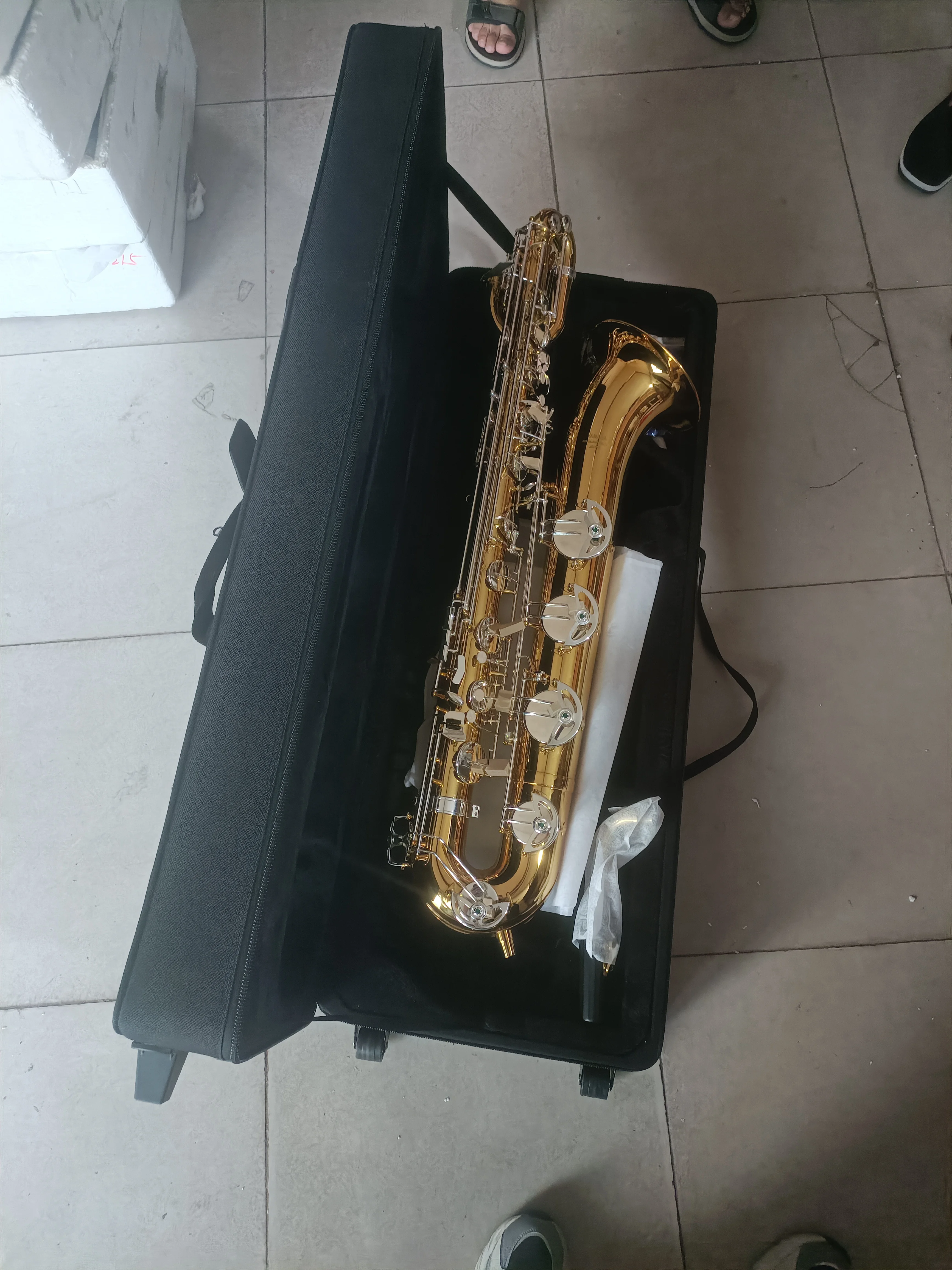 High Quality Baritone E Flat Saxophone Brass Black Nickel Plated Sax Musical Instruments with Mouthpiece Case