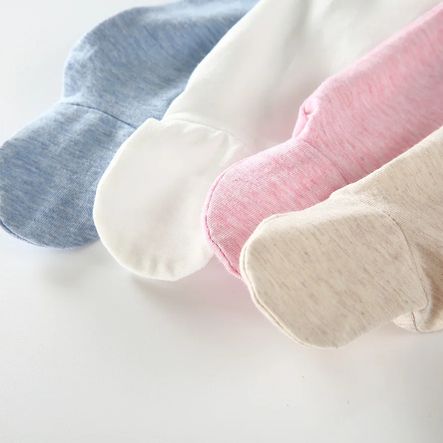Summer Spring Newborn Baby Boys Girls Cotton High Waist Footed Pants Cansual Leggings with Feet Pyjama Trouser Panty hose 0-12m
