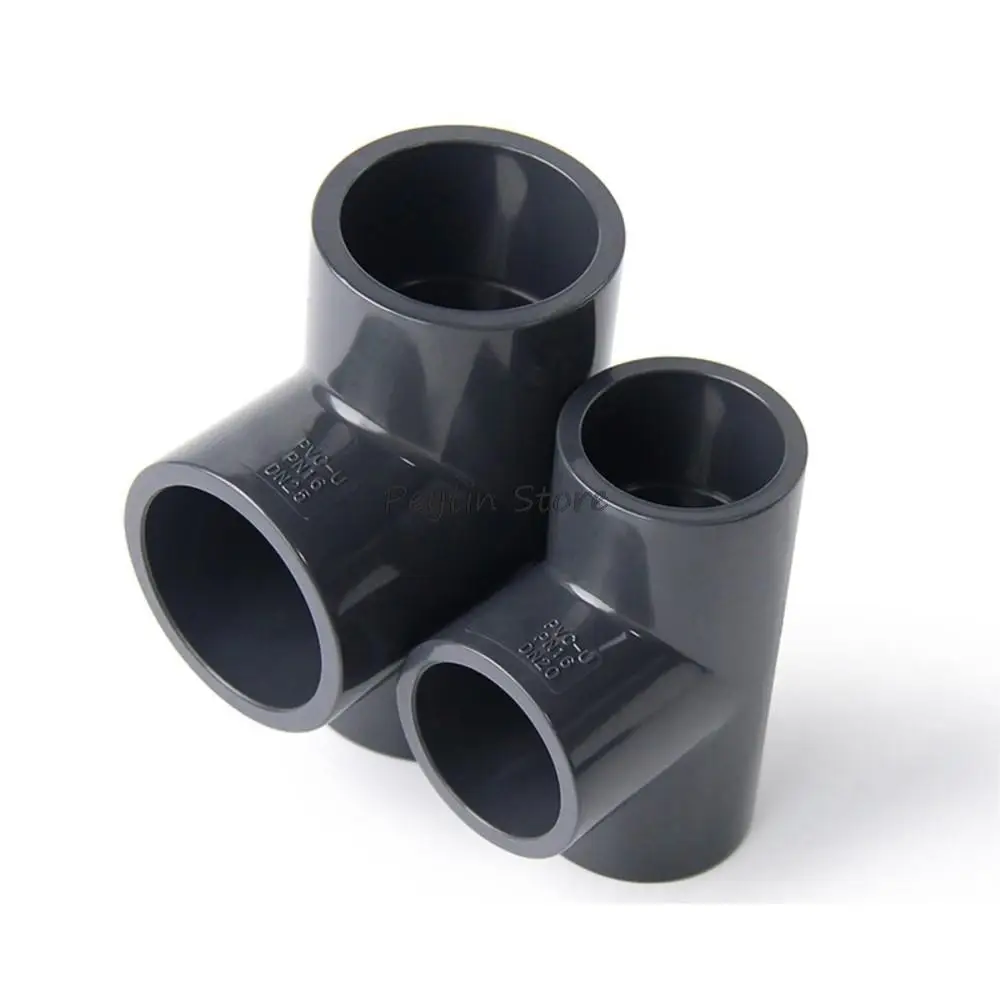 

2Pcs Inside Diameter 20/25/32mm PVC Grey 90° Right Angle Elbow Equal Diameter Tee Joint Water Supply Pipe Fittings