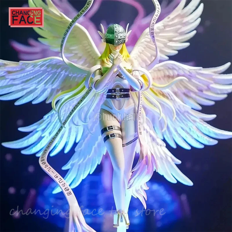 

28cm Digimon Monster Anime Figure Tyrannosaurus Studio Angemon Angewomon Resin Figure Toys Collection Digimon Model Kid's Gifts