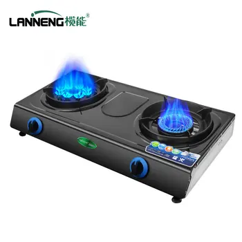 Wholesale Price Multi-function Biogas Double Burner Stove Household Villages Stainless Steel Table Install Biogas Cooktop 1