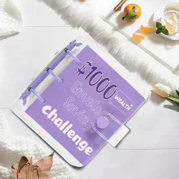 Mini raccoglitore per risparmiare denaro $ 150/300/500/1000 buste per contanti Sfide di risparmio Libro Mini raccoglitore economico in PVC durevole Risparmia denaro