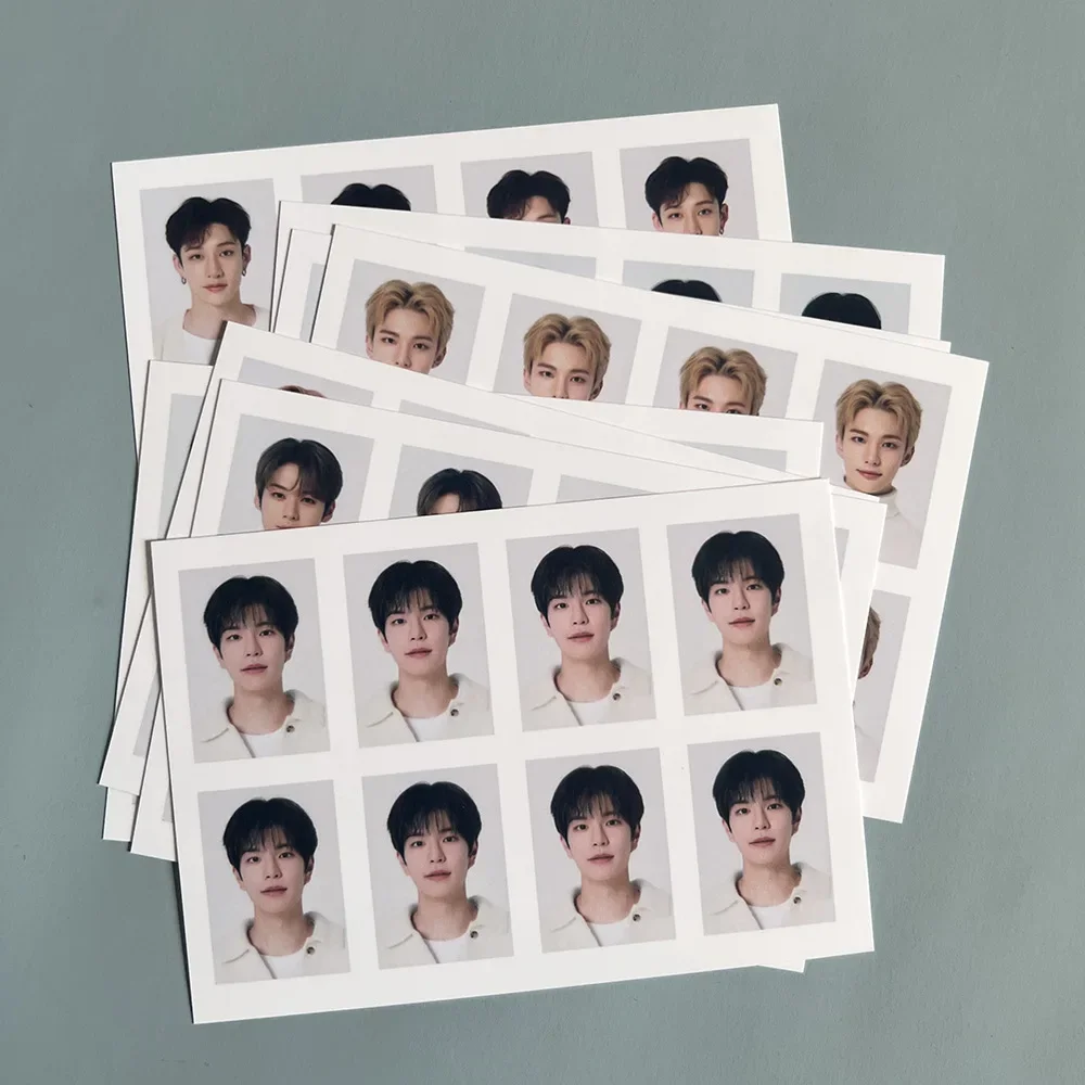 케이팝 아이돌 패션 포스터 공동 브랜드 사진 ID 카드, 1 인치 사진 카드, 록 스타 ID 사진 팬 컬렉션 선물, 8 가지 스타일, 도매