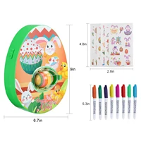 Original Easter Egg Decoration Set - Art and Craft Set - Includes Egg Decoration Wheel and 8 Colored Quick Drying Non Toxic Mark 2