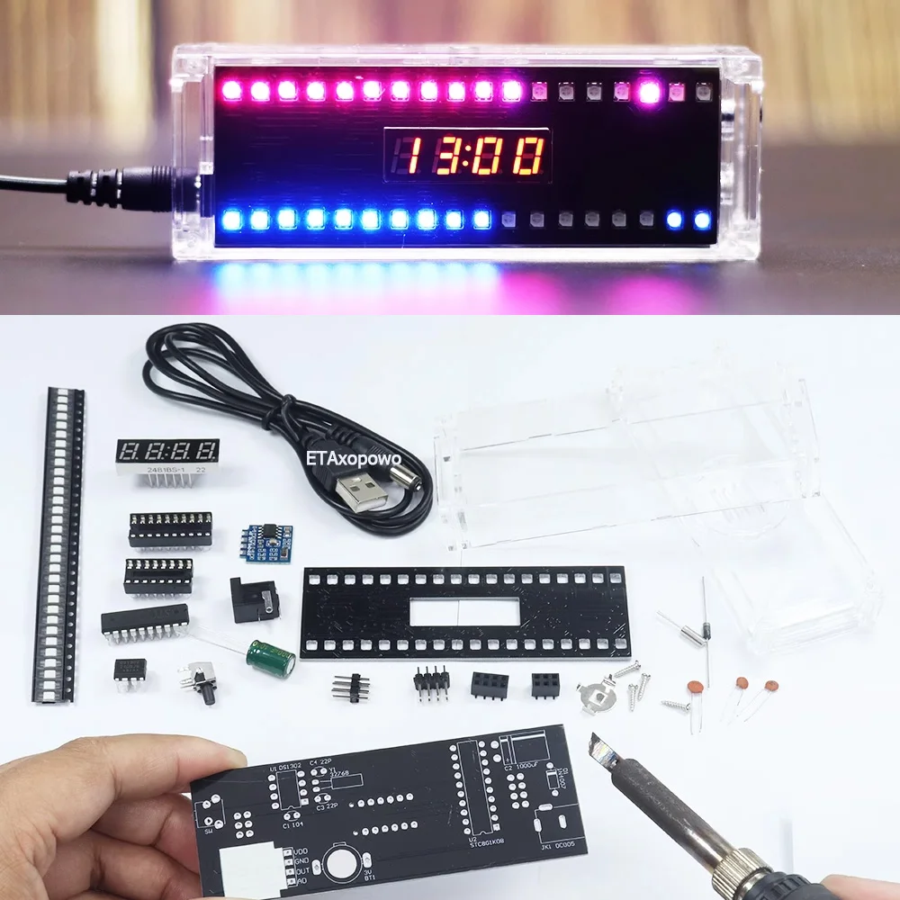 นาฬิกาควบคุมเสียง RGB สเปกตรัม USB 5V