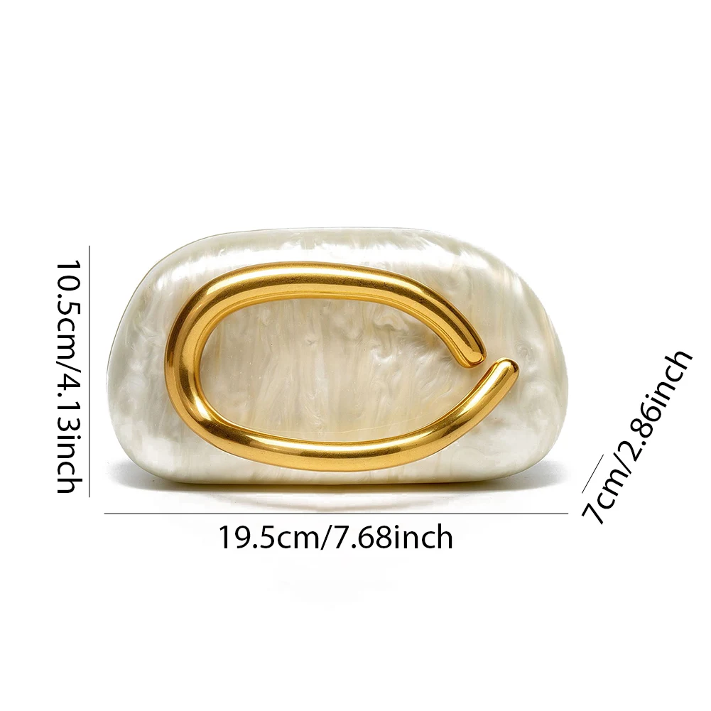 Women Vintage Crossbody Bag with Chain Elegant Evening Bag Acrylic Trendy Clutch Bag Shopping Travel Party Phone Bag