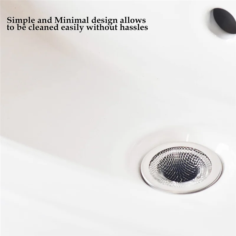 6 Pack-2.125Inch Top / 1Inch Basket-Mesh Sink Drain Strainer Hair Catcher for Bathroom Sink, Utility, Slop, Laundry