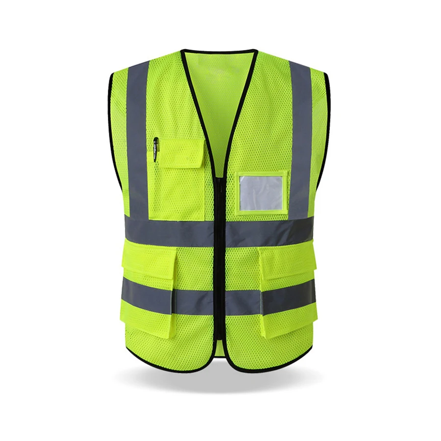 Motorcycle Bicycle Safe Clothing High Visibility Reflective Vest Safety Cloth Warning Waistcoat Fluorescent Workwear With Pocket