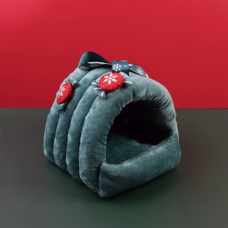 

Hamster Winter Bed Warm House Cozy Plush Hideout Cave Design Christmas Gift for Small Animals Playing Sleeping Dropship