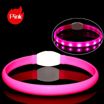 New Led Luminous Dog Collar PVC Waterproof , For Large Medium Small Dogs Collar Usb Light Night Safety Pet Glowing Accessories