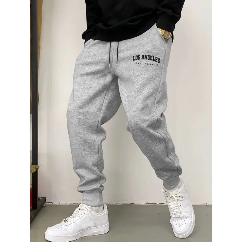 Los Angeles printed men's casual sweatpants, comfortable fall and winter sweatpants, winter casual outdoor jogging pants 3