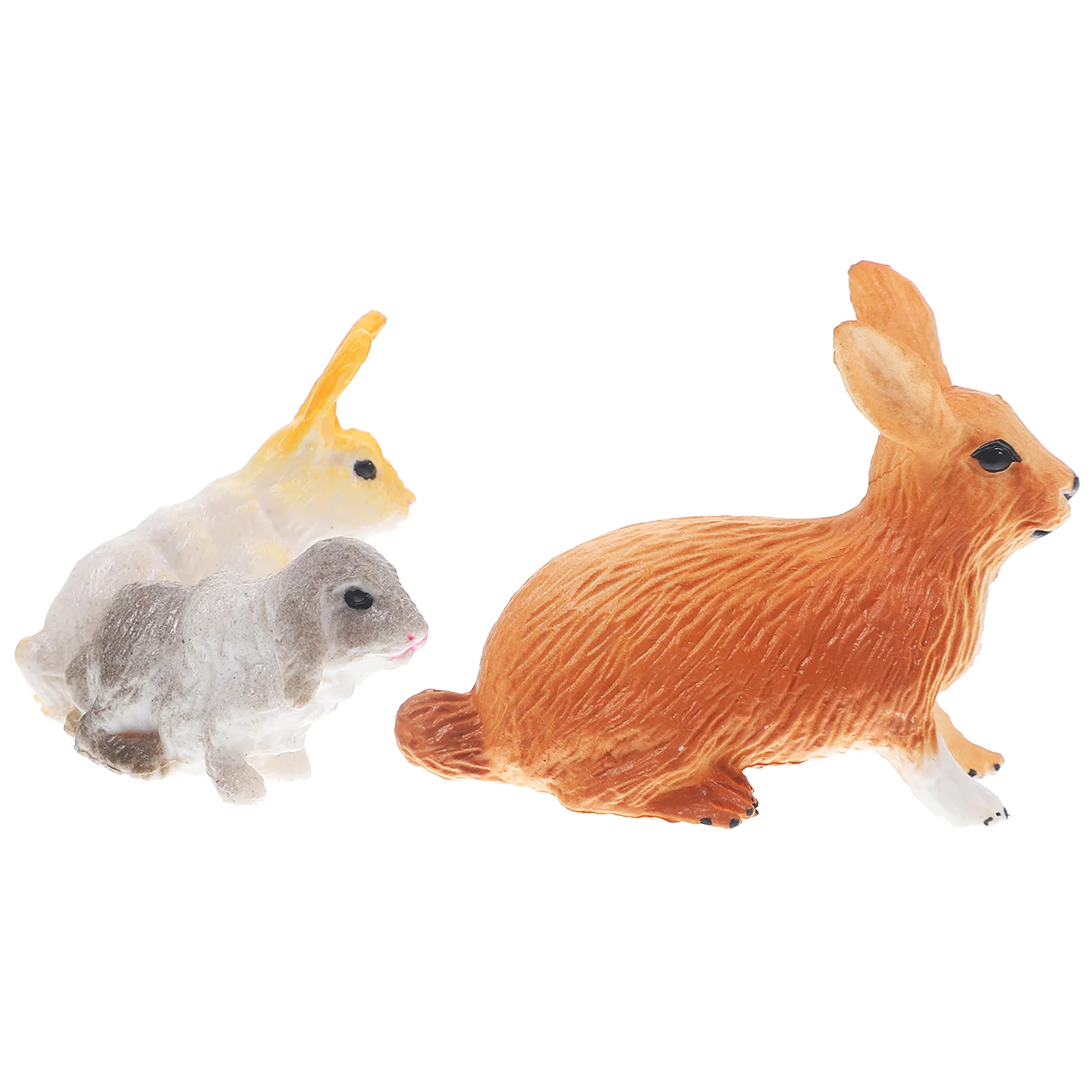 

2 Pcs Rabbit Toy Small Model Animal Lifelike Statue Plastic Simulation Child