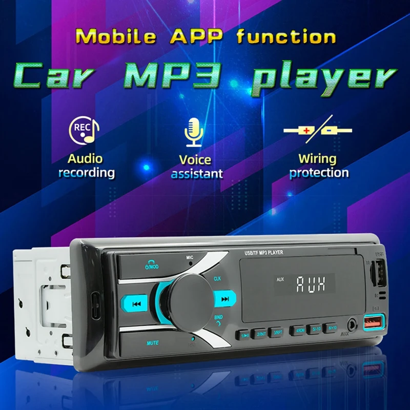

Автомобильный стерео MP3-плеер, mp3-плеер с Bluetooth, разъемом AUX, 2USB, управление через приложение